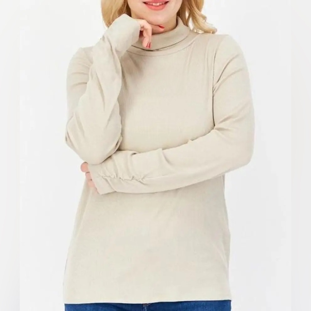 41 Hawthorn | Turtle Neck Long Sleeves Textured Top